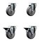 Service Caster 4'' Thermo Rubber Wheel Swivel Top Plate Caster Set with 2 Posi Brakes, 4PK SCC-20S414-TPRB-2-PLB-2 - alternate 1